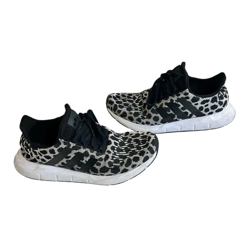 Adidas Swift Run Women's Sz 8 Cheetah‎ Leopard Animal Print Black White